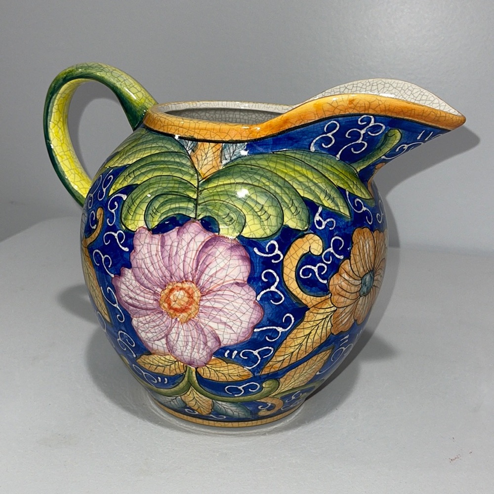 Casa Cristina pitcher  Home Collection by CBK Tuscan style colorful floral
